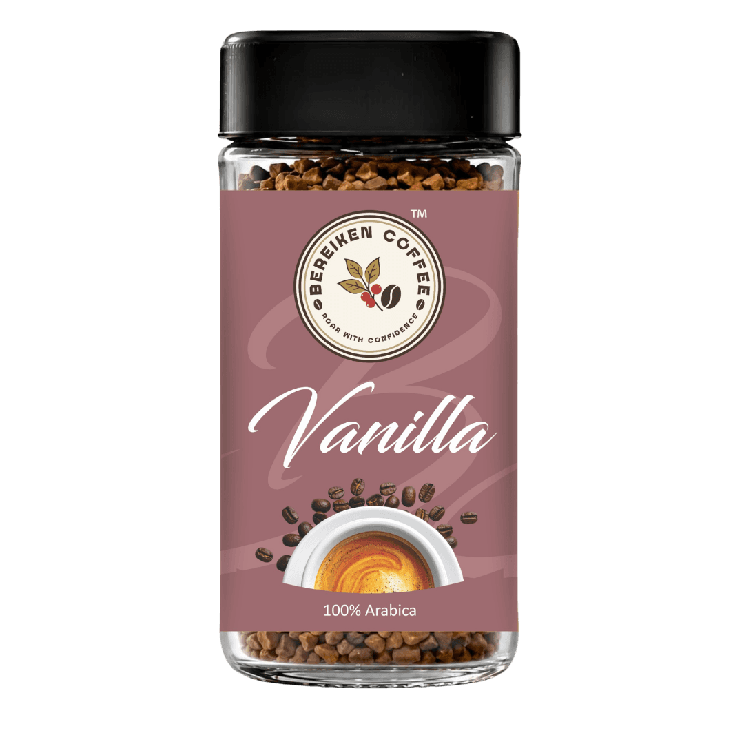 Vanilla instant coffee jar